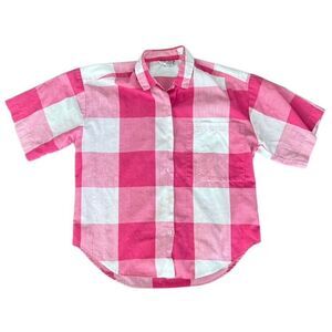 Ricki Button Down Shirt Gingham Plaid Vintage Medium